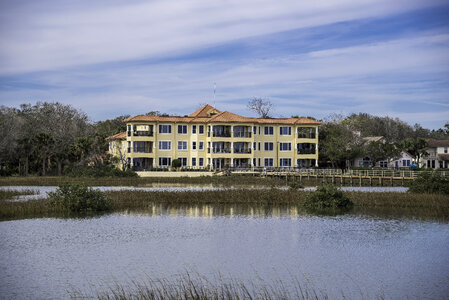 Large building by the Estuary in St. Augustine, Florida photo