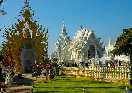 White temple chiang rai thailand photo