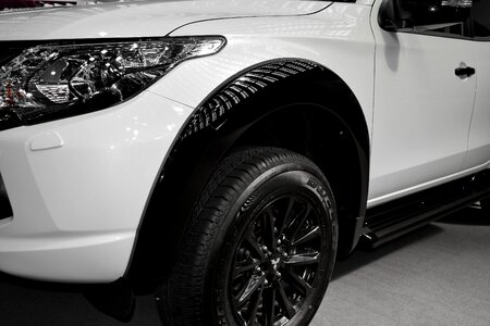 Black And White sports car wheel