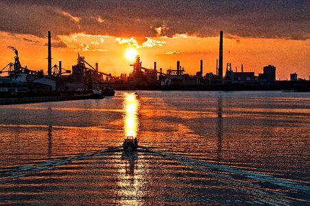 Sunset japan ship