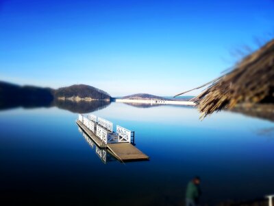 Lake blue sky