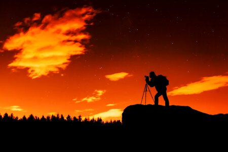 Photographer night nature