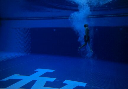 Water bubbles underwater