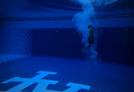 Water bubbles underwater photo