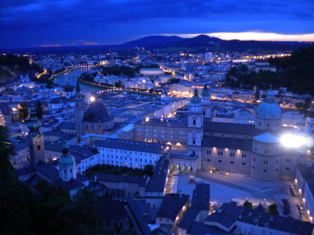 Hohensalzburg fortress view sunset