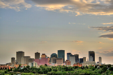 Dusk View of East Downtown in Edmonton photo