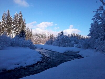 Snow watercourse nature photo