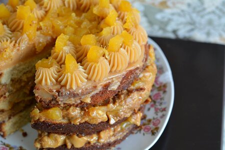 Cake pineapple dulce de leche photo