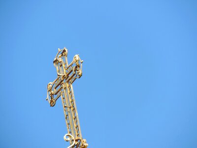 Byzantine cross gold photo