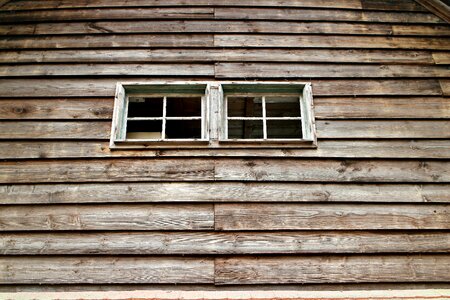 Wood timber façade wooden windows photo