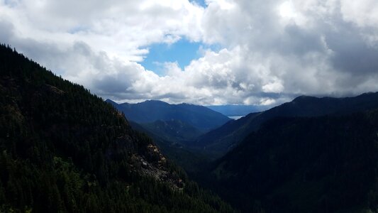 Alpine blue sky cloudy photo