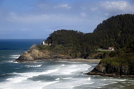 Usa lighthouse shoreline photo