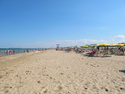 A beach in Adriatic sea, Rimini, Italy photo