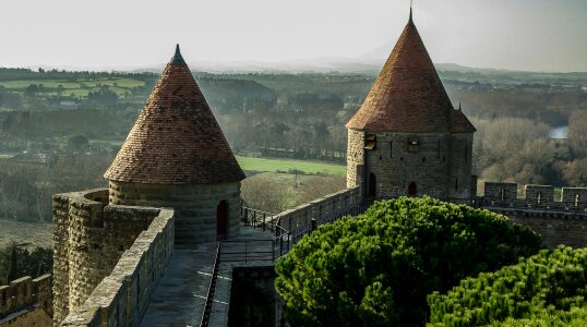 Ramparts and towers of the citadel of Carcassonne, photo