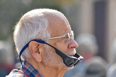 Beard elderly eyeglasses photo