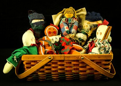 Folk art basket shopping basket photo