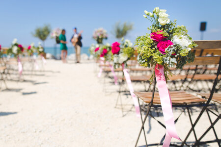 Beautiful Wedding Decorations on Beach photo