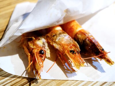 Shrimp seafood grill photo
