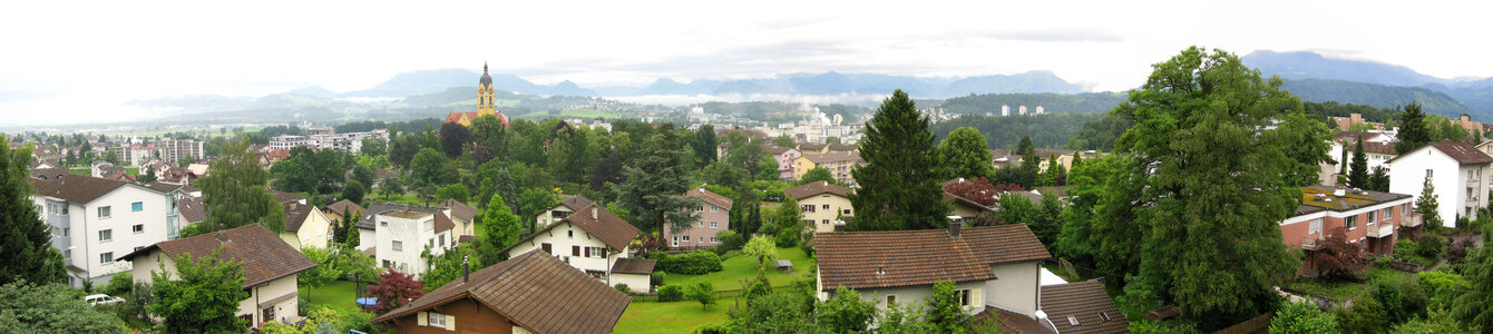 Panoramic landscape in Emmen, Switzerland photo