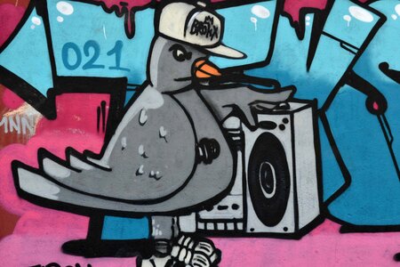 Bird graffiti music photo