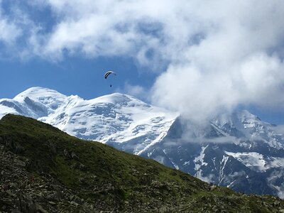 Paragliding in The Alps Brevent summit photo