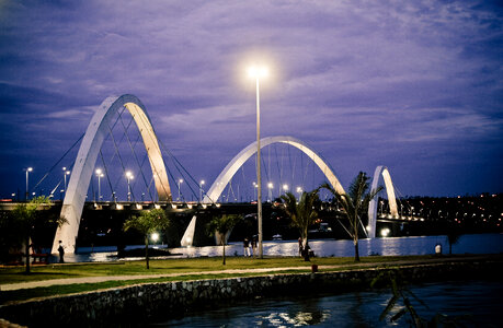 Bridge at Night in Brasilia, Brazil photo