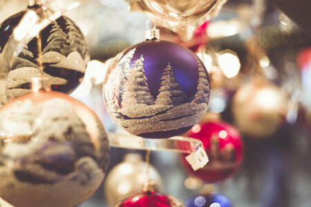 Blue Christmas Balls Deco photo