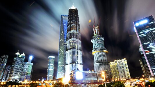 Shanghai pudong night view photo