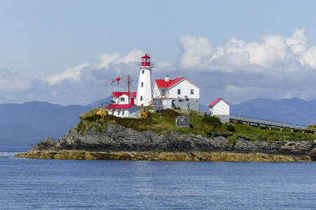 Lighthouse on a Peninsula in British Columbia, Canada photo