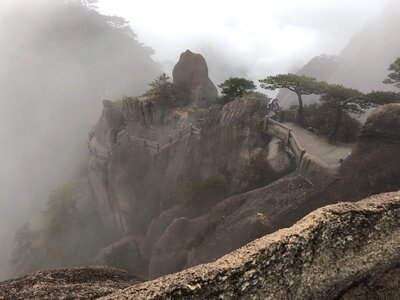 Asia cliff mist photo