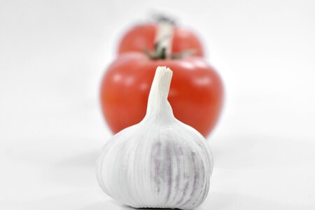 Tomatoes organic garlic photo