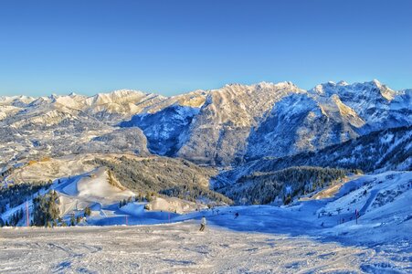 Ski resort skier mountains photo