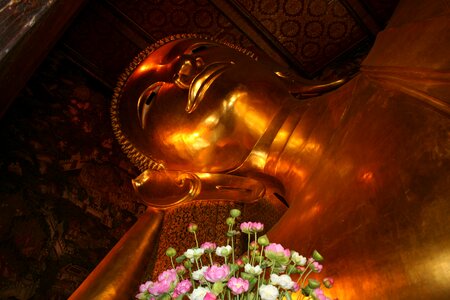 Lying buddha reclining buddha bangkok photo