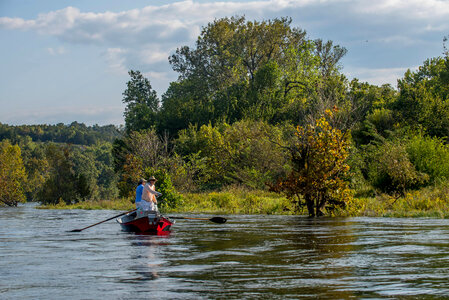 Group fly fishing from drift boat on White River-1 photo