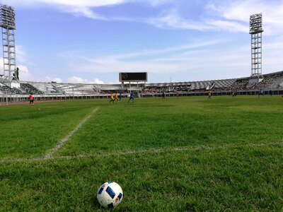 Stadium soccer ball soccer field photo