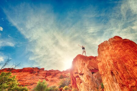 Standing red rock