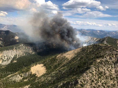 Ibex Wildfire and smoke photo