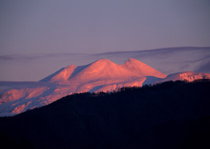 Winter sunrise landscape i photo