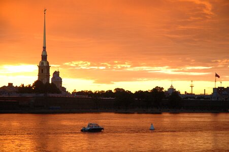 St petersburg russia sunset the peter and paul fortress photo