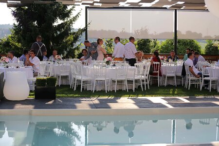 Party swimming pool ceremony