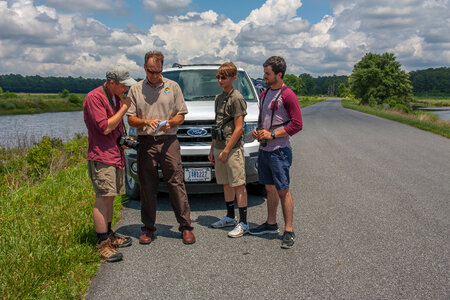 FWS staff talks to group of young birdwatchers at truck-5