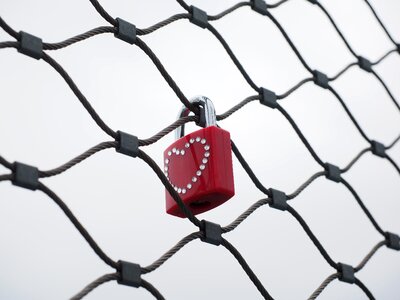 Love castle padlock engraving photo