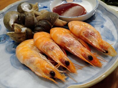Food steamed shrimp eat