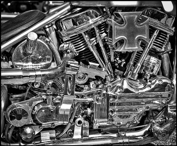 Shiny metal harley