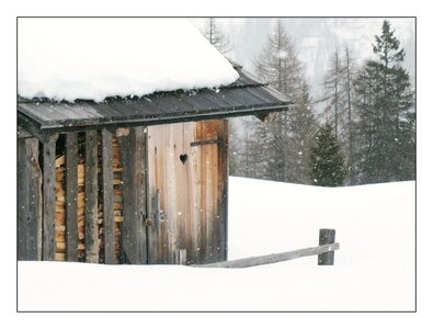Nature rest house wintry photo
