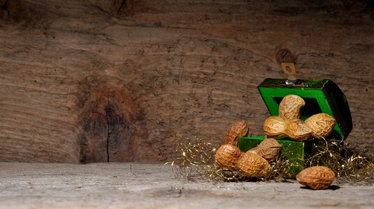 Wood treasure chest deco photo