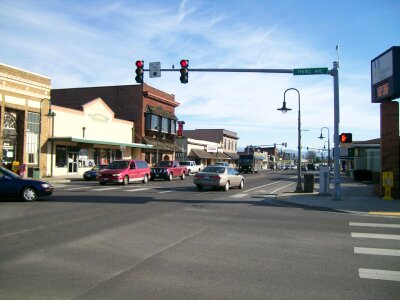 Downtown Ferndale with buildings in Washington