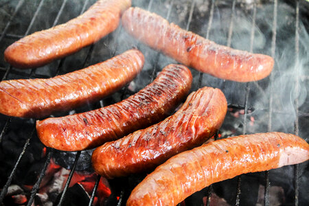 Sausage On Grill BBQ photo