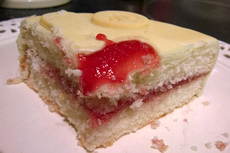 Cake with strawberry and sweets photo