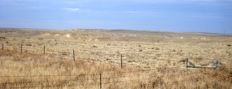 View of the arid high plains in Morgan County in Northeastern Colorado photo